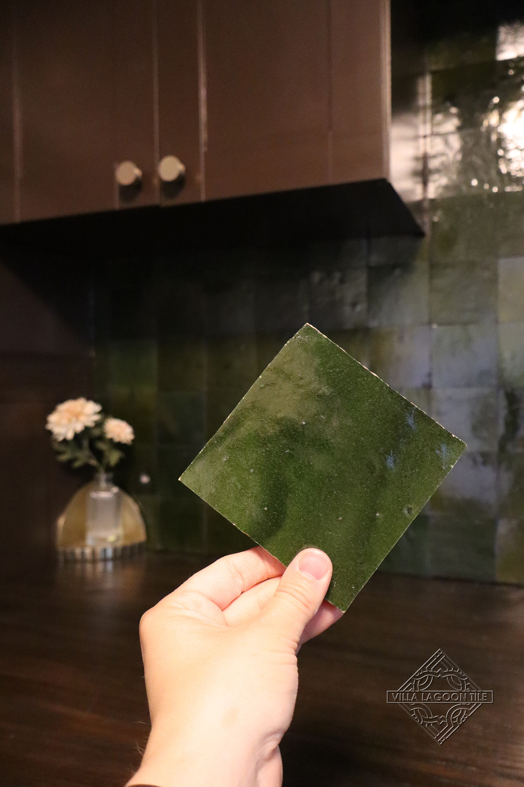 Deep Forest Zellige Tile Sample