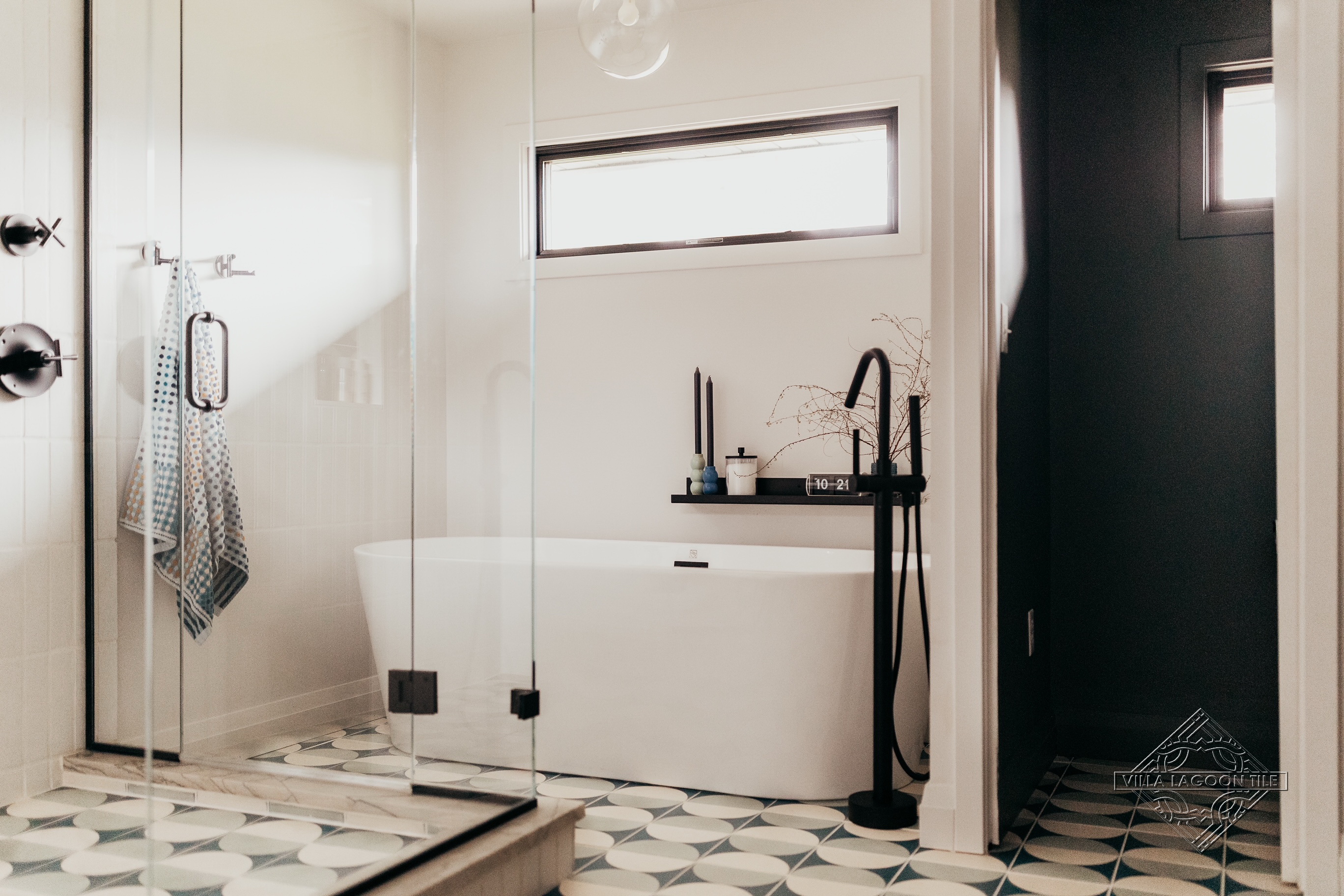 modern-bathroom-freestanding-tub-patterned-cement-tile-floor