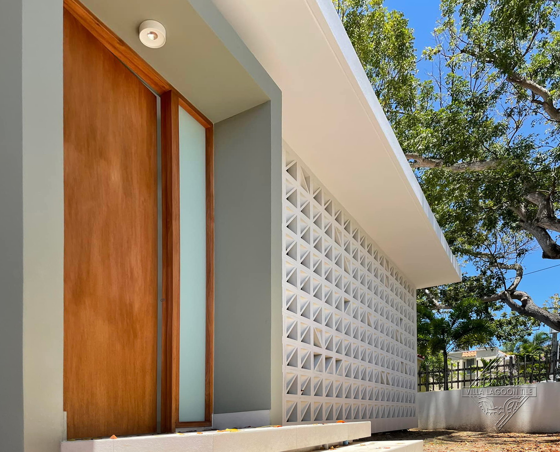 Modernist Threshold: Large Bermuda Breeze Block Entrance