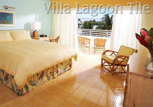 A beautiful single-color cement tile floor, full of variation, from Villa Lagoon Tile.