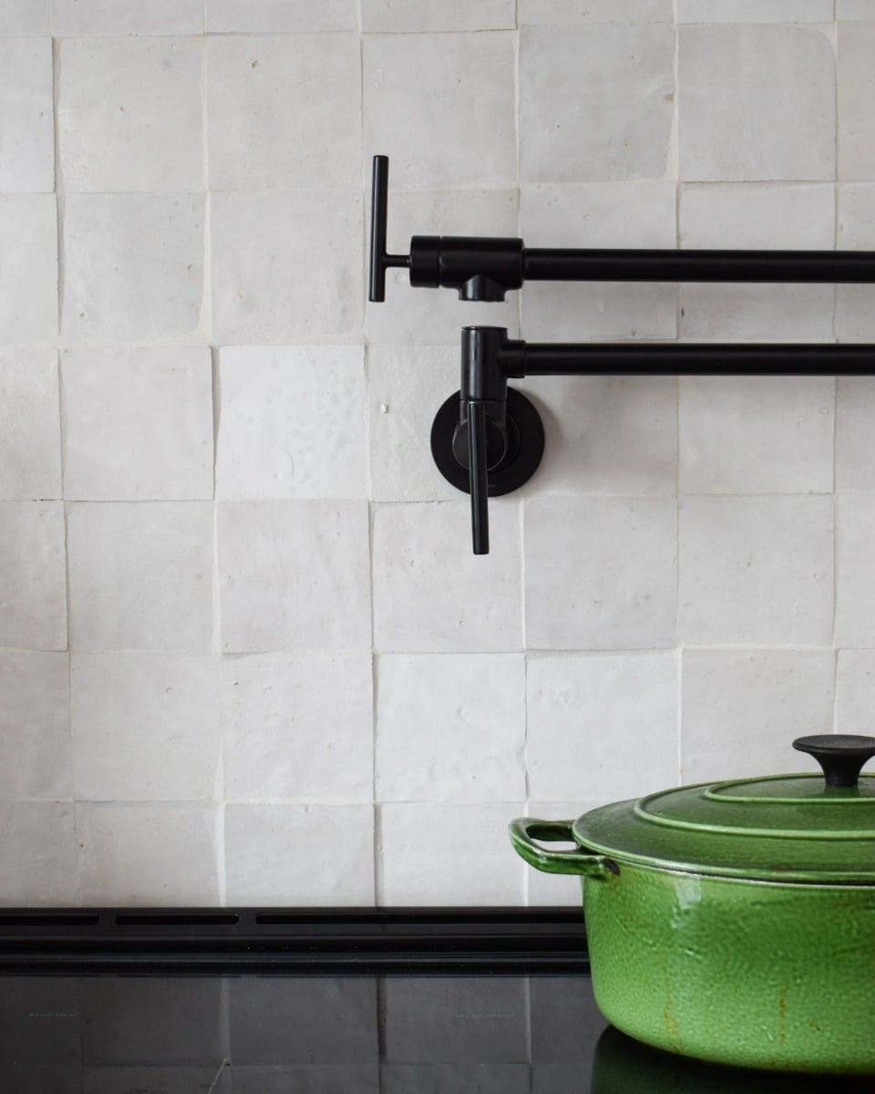 Zellige tile backsplash, from Villa Lagoon Tile's trade program.