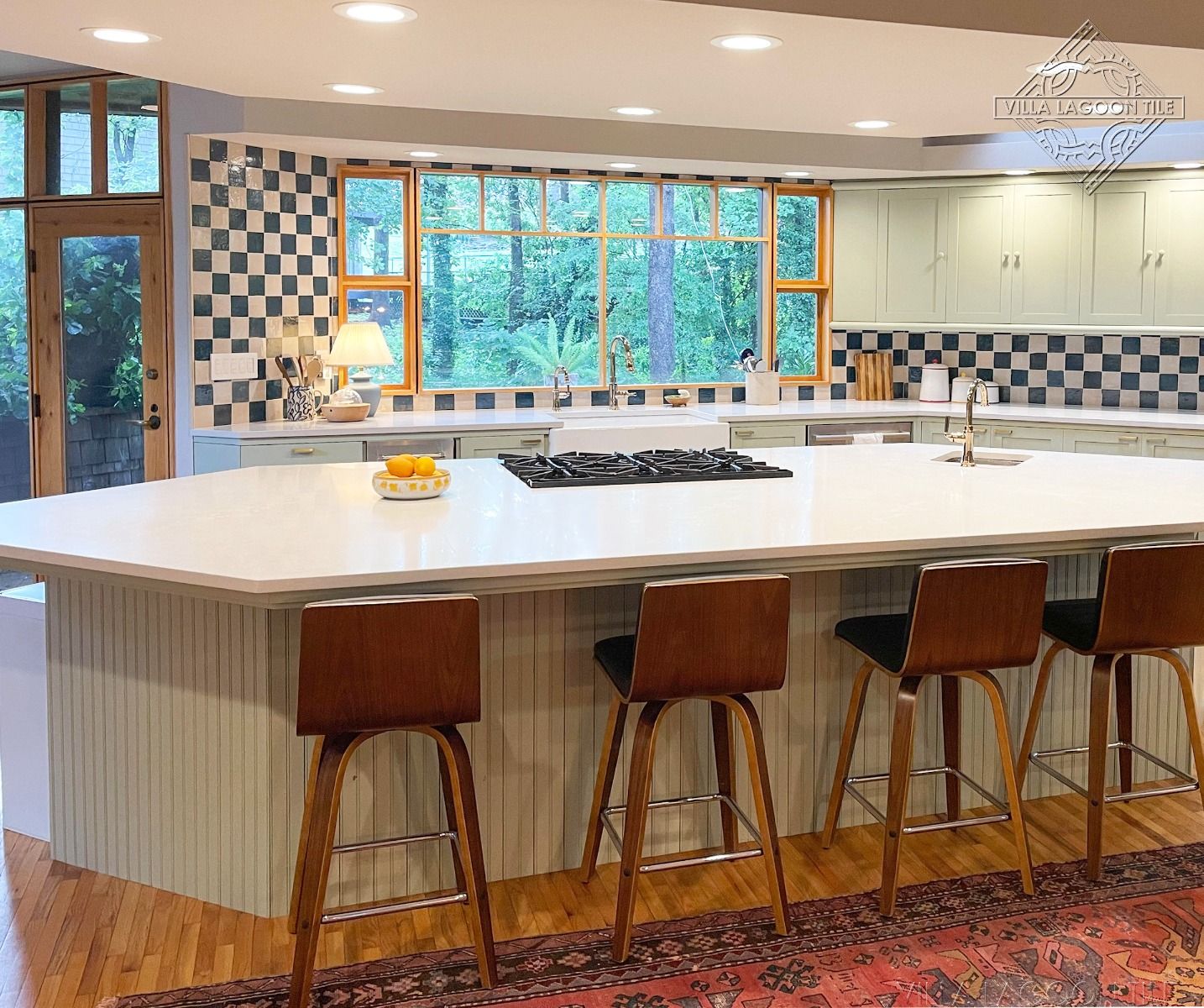 Oceanside and Oyster Shell Zellige Checkerboard Kitchen BacksplashHero Photo thumbnail