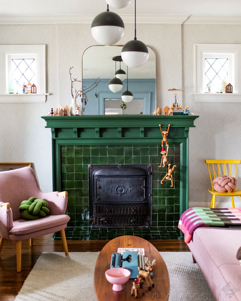 1928 Craftsman Restoration: Deep Forest Glazed Zellige FireplaceHero Photo thumbnail