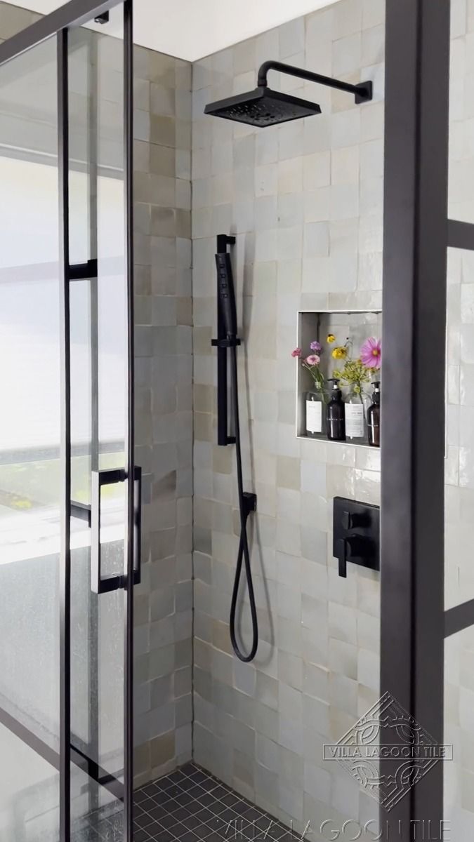 Glazed Iceberg Zellige Tiles: Organic Texture for the Modern Walk-In ShowerHero Photo thumbnail