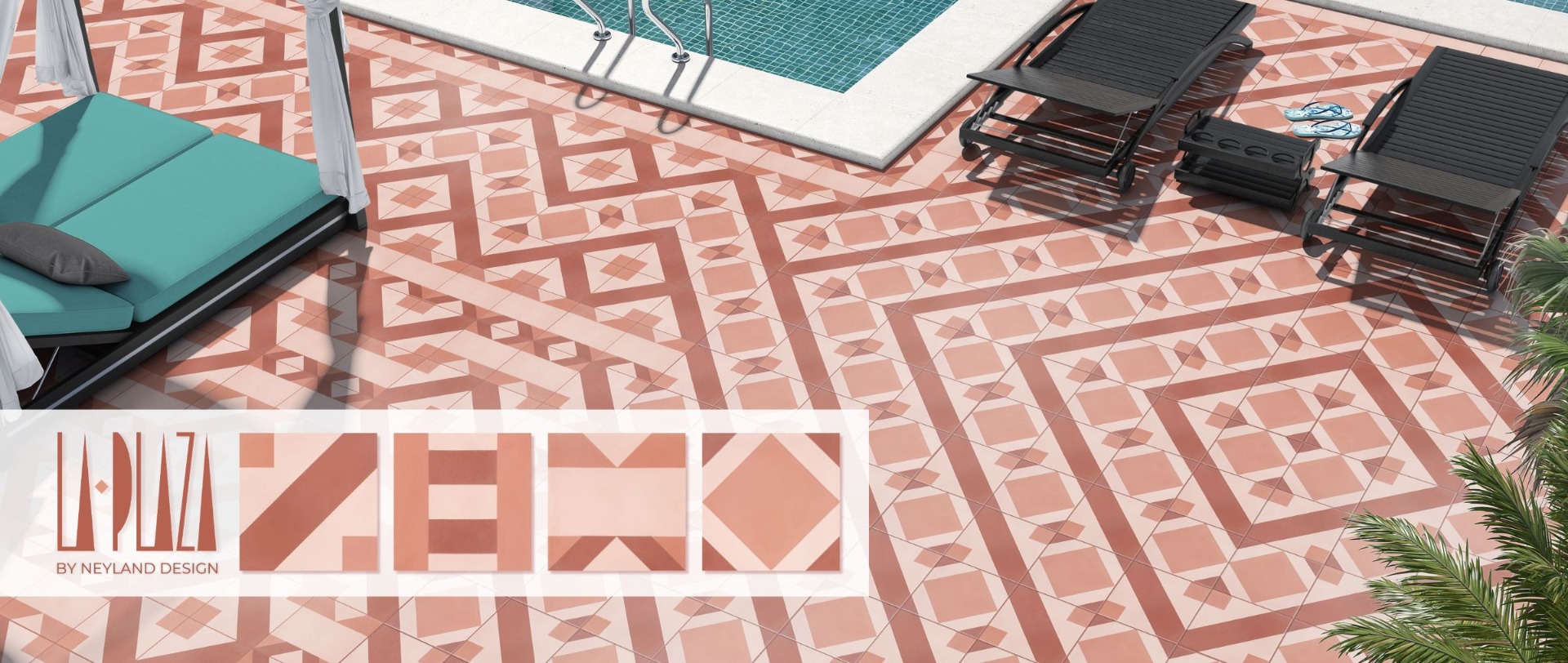 Neyland Design cement tiles, from Villa Lagoon Tile.